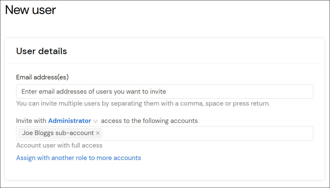 New user form