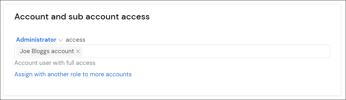 Account access field