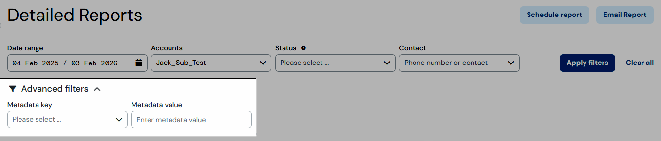 metadata filters screenshot