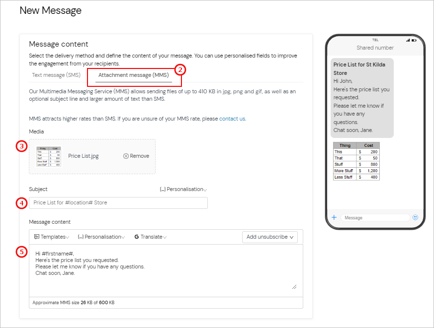 How to send MMS Picture Messages TPG Messaging Hub